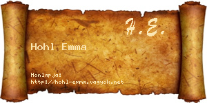Hohl Emma névjegykártya